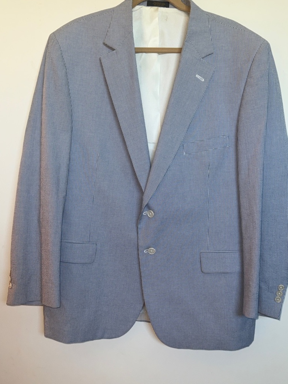 Vintage Hardwick Blue Stripe Cotton Seersucker Sport Coat Blazer.